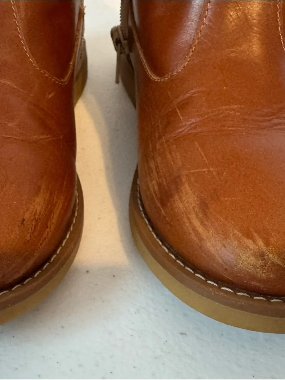 Elephantito Brown Sunny Bow Leather Ankle Boots Size 1